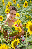 Woman with sunflower