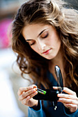 Woman using charger