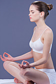 Woman practicing yoga