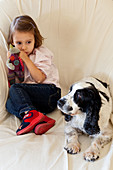 Child with dog