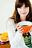 Woman drinking coffee