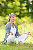 Woman practicing yoga