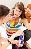 Teenage girls and energy drink