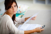 Woman with administrative papers
