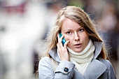 Woman using cell phone