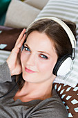 Woman listening to music