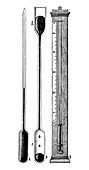 Mercury thermometer, 19th century