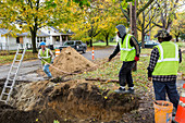 Water pipe replacement, Michigan, USA