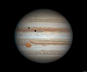 Jupiter with transiting moons, optical image