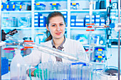 Portrait of woman in chemical laboratory