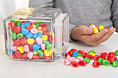 Sweets spilling onto table