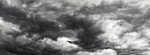 Storm clouds, black and white