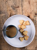 Shortbread cookies (butter biscuits) and coffee