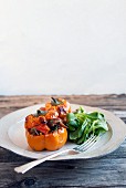 Stuffed peppers with lamb confit