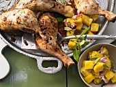 Jamaican chicken with a pineapple salad