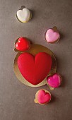 A romantic heart-shaped mousse cake for Valentine's Day