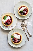 Tartlets with red berry compote and ricotta (Easter)