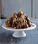 Chocolate meringue cake with hazelnuts