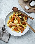 Gnocchi with butternut squash and sesame seeds