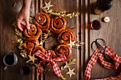 A wreath of mince whirls with sherry for Christmas