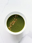 Spinach soup with pumpkin seeds