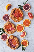 Galettes with oranges and blood oranges