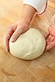 Hand-kneaded dough