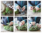 Instructions for making an Advent wreath from moss