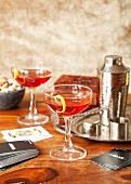 Bourbon-Cocktail mit Campari und Amaro