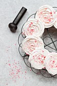 Candy Cane Peppermint Meringues
