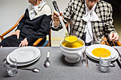Elderly person eating