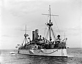 USS Maine in harbour, circa 1896