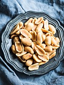 Roasted peanuts on a plate