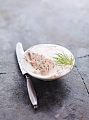 Smoked salmon spread with dill