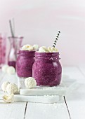 Blue and coconut smoothies