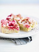 Rhubarb tray bake cake