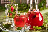 Homemade lemonade with watermelon and mint