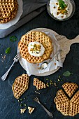 Gluten-free waffles with passion fruit