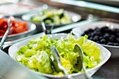 A salad bar in a restaurant (close up)