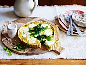 Spinach tart with oat pastry