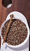 Flax, chia and hemp seeds