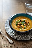 Roasted buternut squash soup with chives