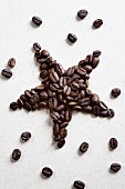 Coffee beans in a star shape