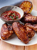 BBQ Chicken wings with tomato salsa