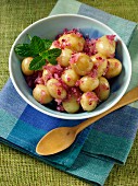 Potato salad with red onions