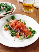 Schweinekotelett mit Speck, Grapefruit und Wasserkresse