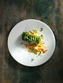 Savoy cabbage roll with vegetables