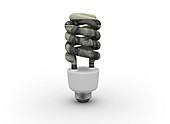 Energy saving lightbulb with US dollar