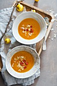 Sweet potato soup with coconut for Christmas