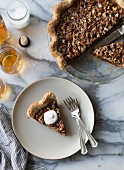 Salty bourbon pecan pie (gluten-free, with sorghum flour and sorghum syrup)